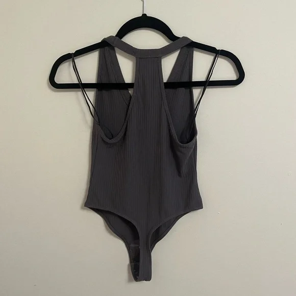 NWT Free People Speed Dial Ribbed Bodysuit in Grey, XS - Picture 9 of 16